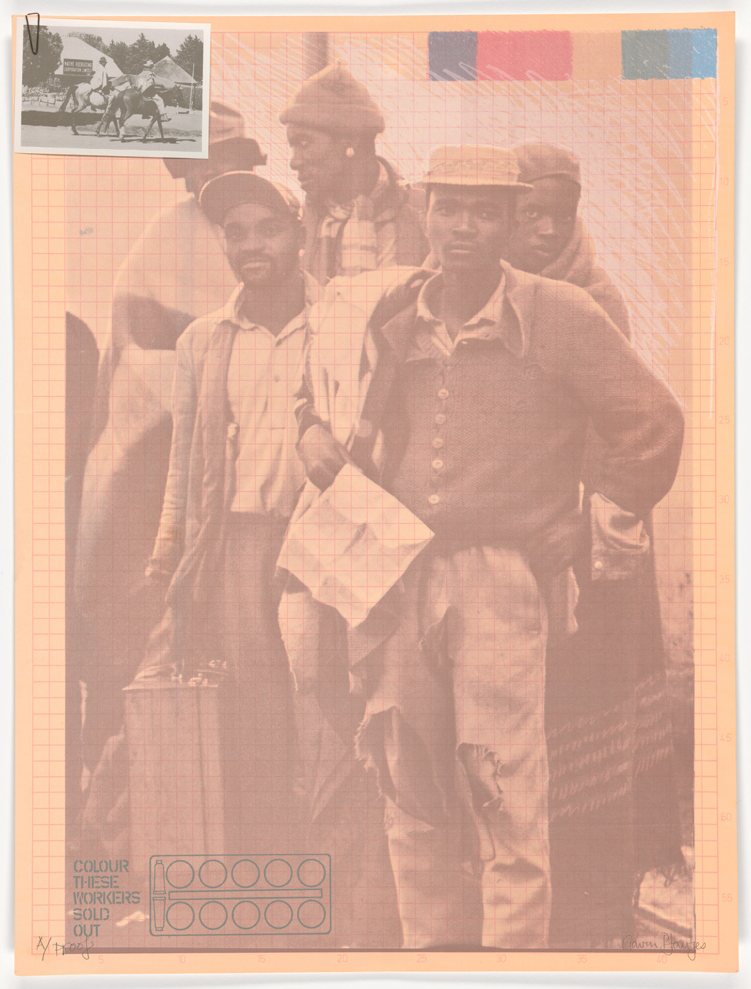 Gavin Jantjes. Colour these Workers Sold Out from A South African Colouring Book. 1974–75