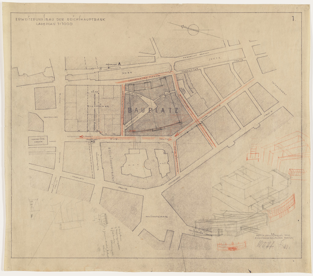 Reichsbank Project, Berlin-Mitte, Germany, Site plan
