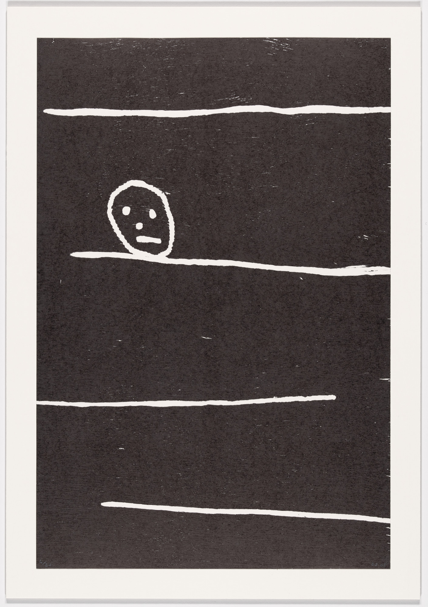 David Shrigley. Untitled (Lines and head) from an untitled portfolio