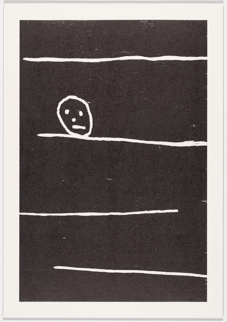 Untitled (Lines and head) from an untitled portfolio by David Shrigley