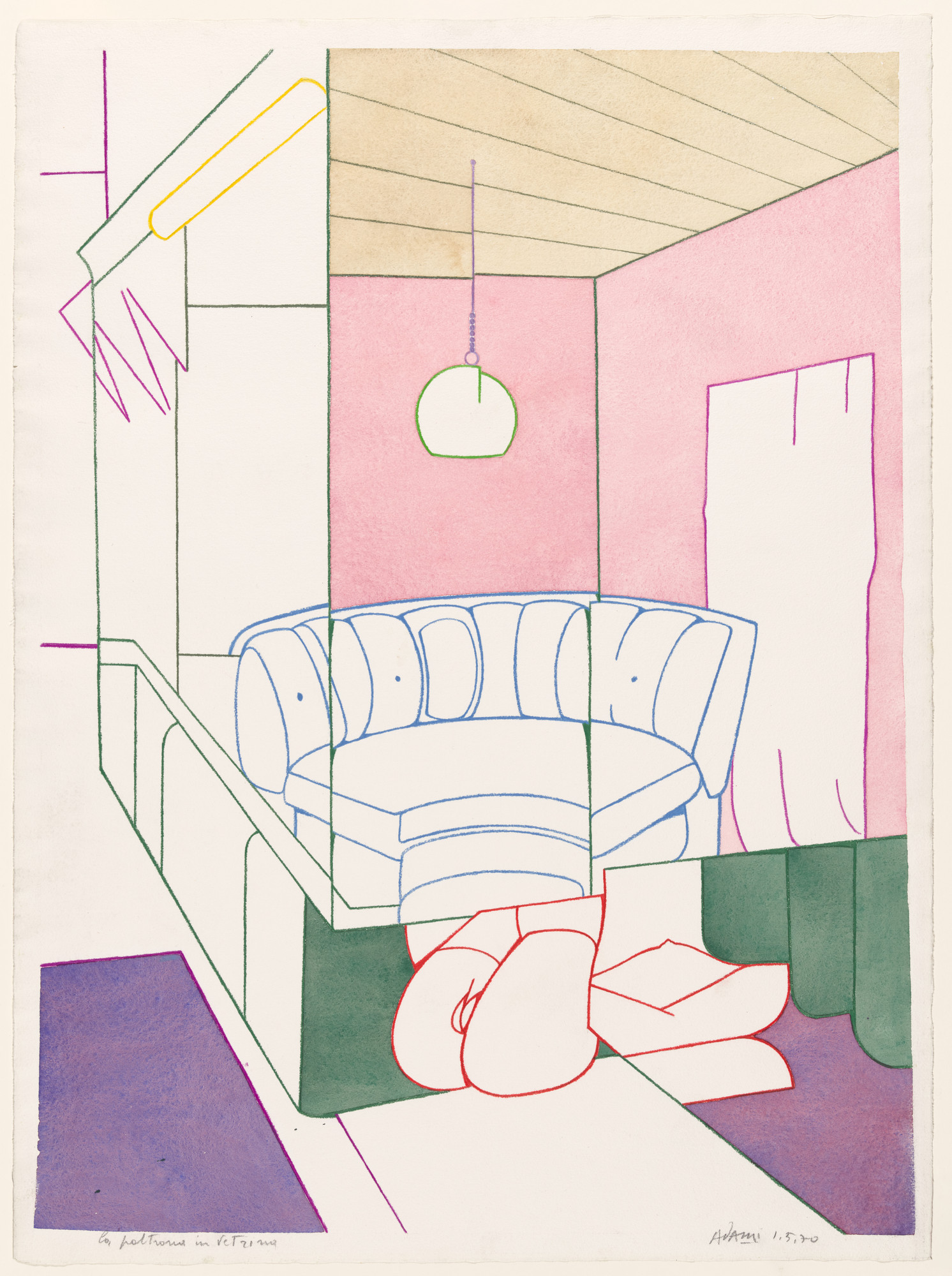 Valerio Adami ヴァレリオ・アダミ 版画 超大型 66cm 86cm Valerio Adami ヴァレリオ・アダミ 版画 超大型 66cm 86cm