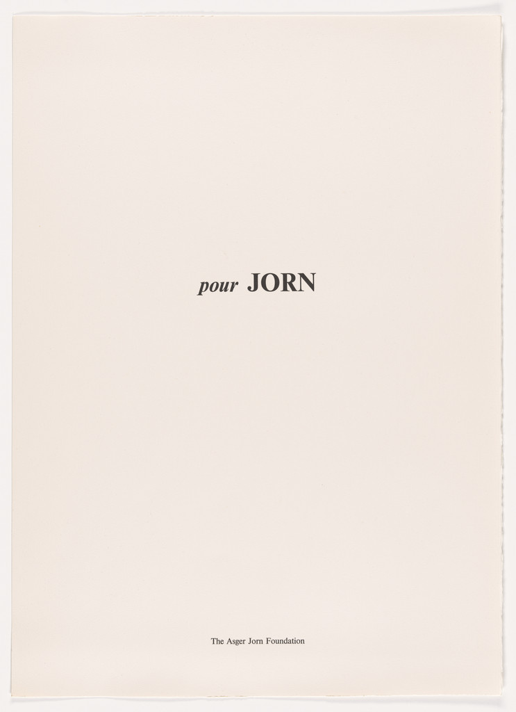 For Jorn (Pour Jorn), Wifredo Lam, Various Artists, Pierre Alechinsky, Karel Appel, Enrico Baj, Constant (Constant Anton Nieuwenhuys), Corneille (Guillaume van Beverloo), Christian Dotremont, Roberto Matta, Henri Michaux, Antonio Saura, Walasse Ting, Bram van Velde, Pierre Wemaëre, Maurice Wyckaert, Asger Jorn, 1973–76