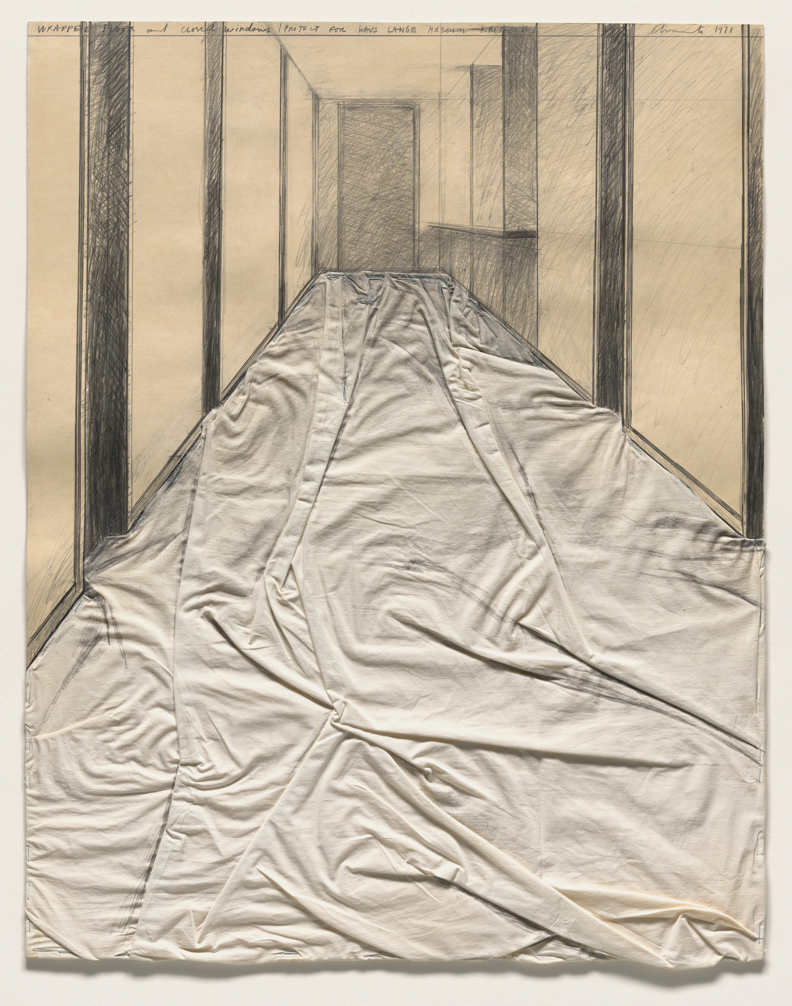 Christo. Wrapped Floor and Closed Windows (Project for Haus Lange Museum, Krefeld)
