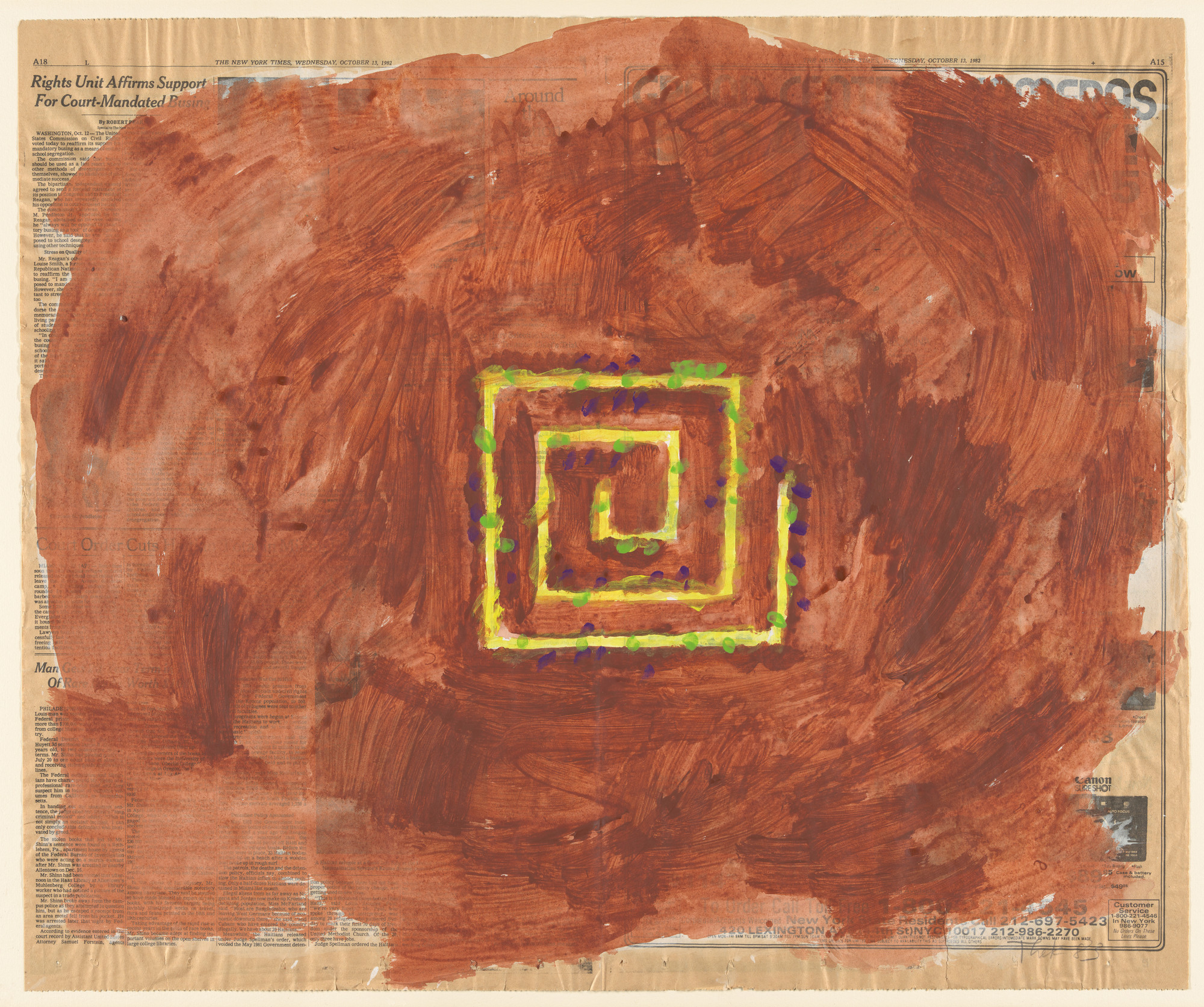 Paul Thek. Untitled (Square Yellow Spiral)