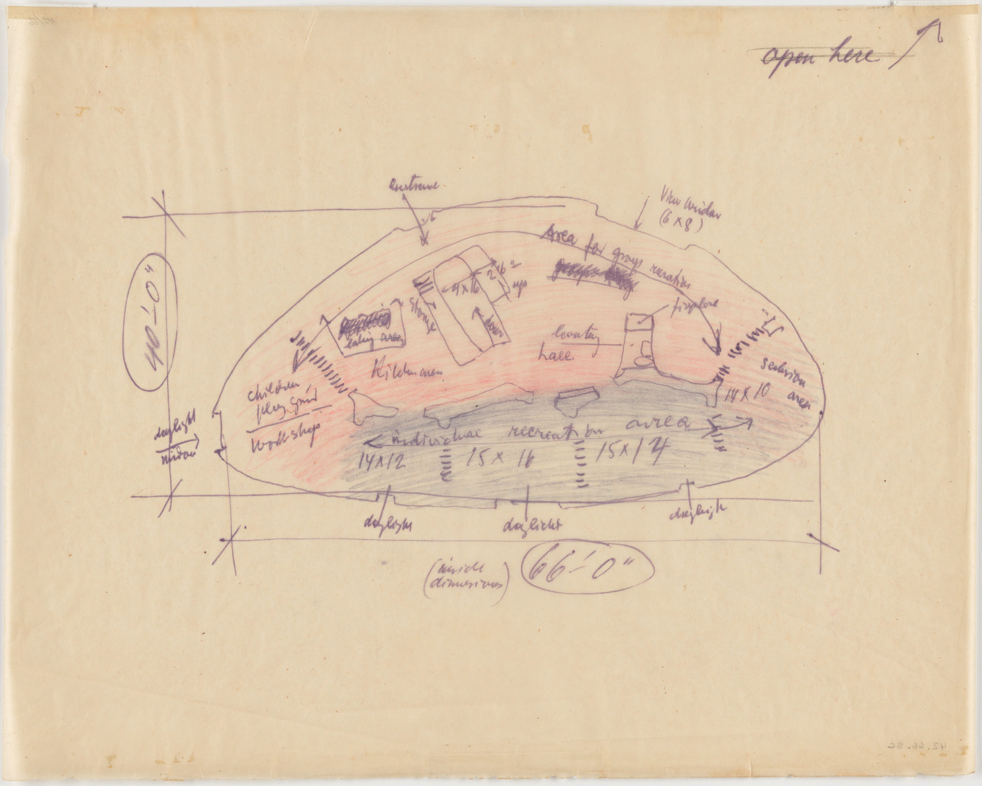 Frederick Kiesler. Endless House Project, Plan