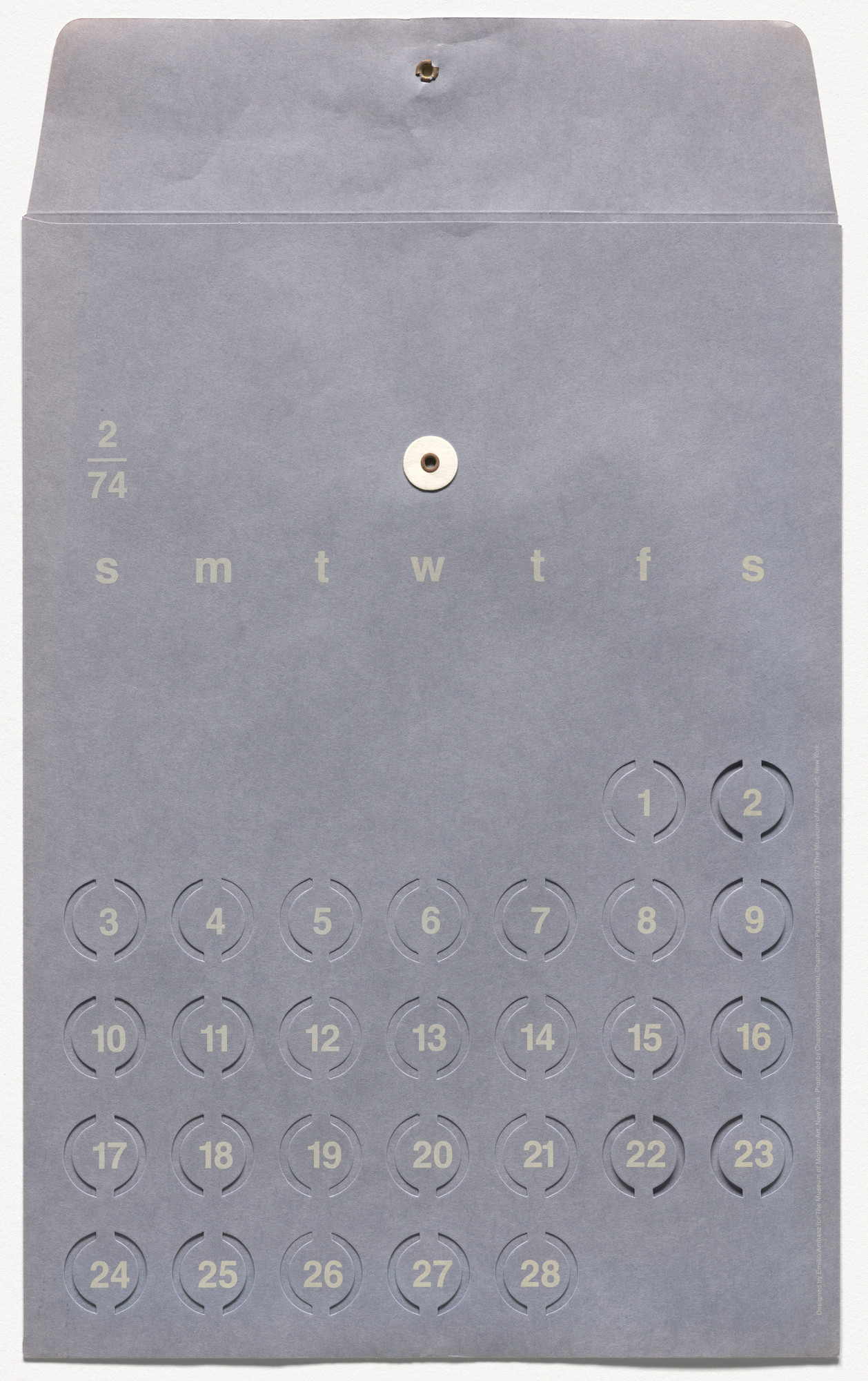 Emilio Ambasz. Calendar Memory Bags for the Museum of Modern Art