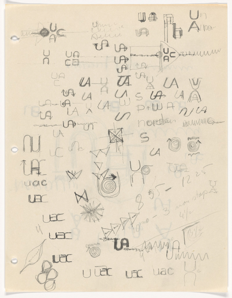 Sketches for United Aircraft corporate logo