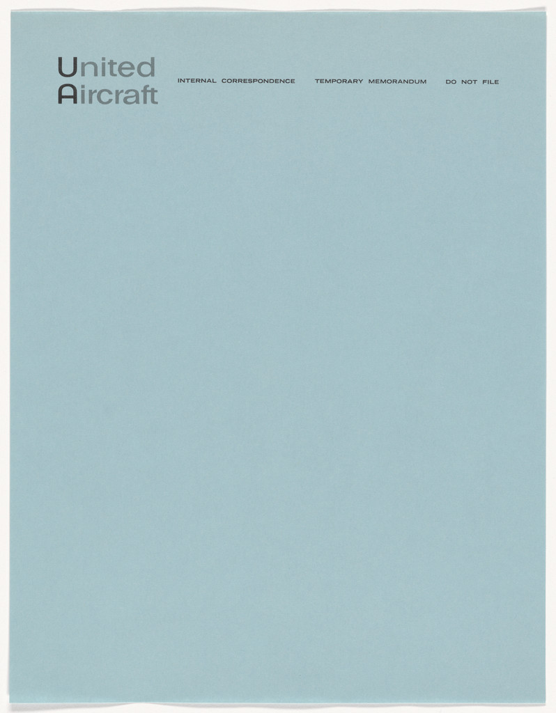 Stationery letterhead for United Aircraft