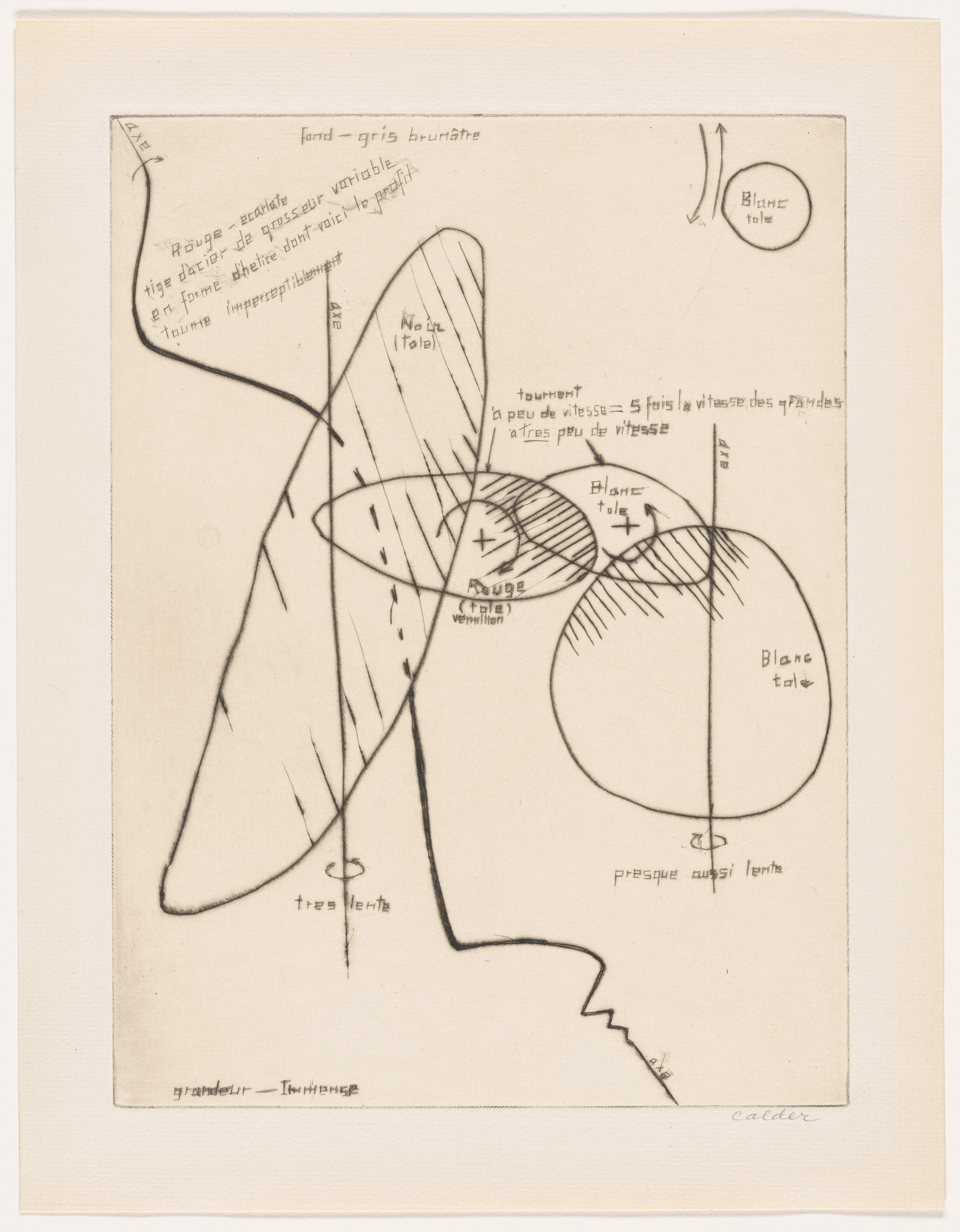 Alexander Calder. Grandeur‒Immense (plate, folio 7) from 23 Gravures