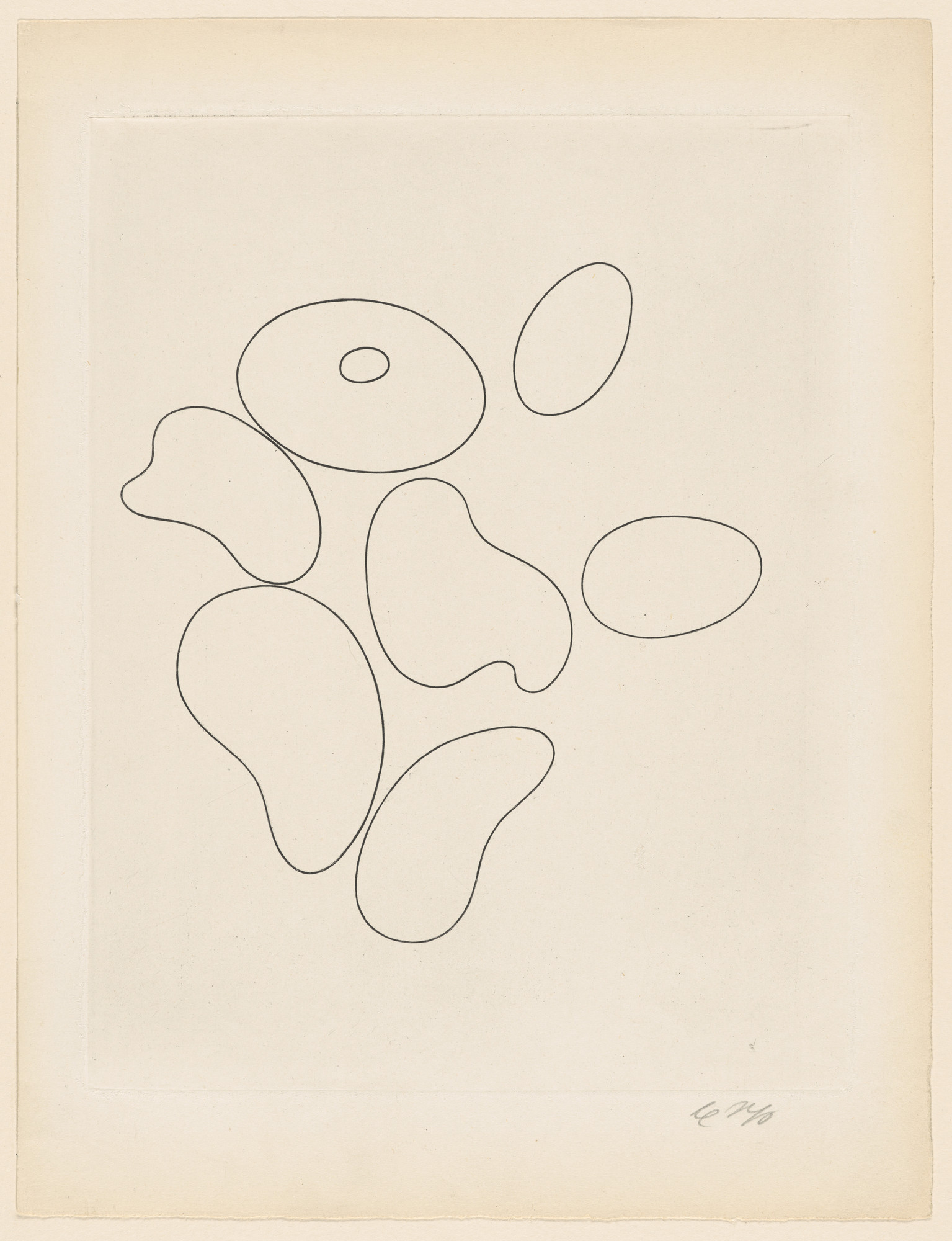 Jean (Hans) Arp. Composition with Seven Elements (plate, folio 5) from 23 Gravures
