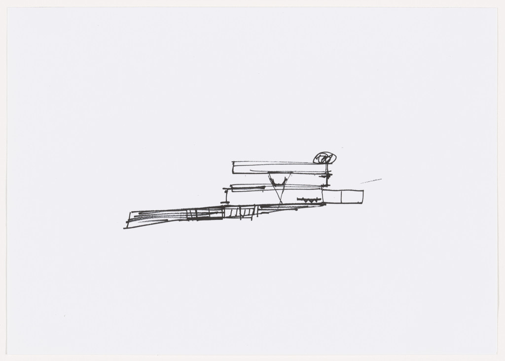 Hemeroscopium House, Madrid, Spain, Elevation sketch