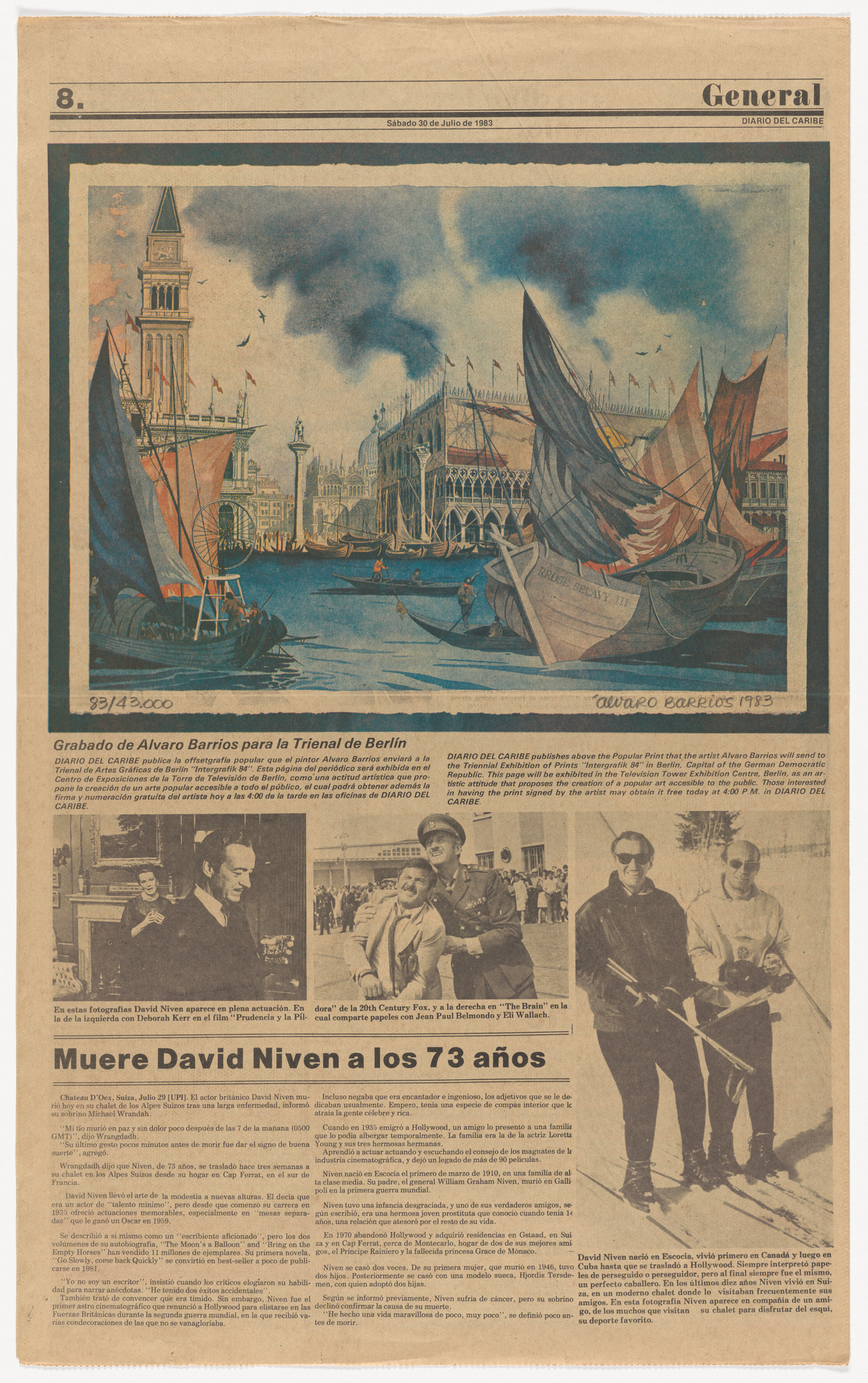 Álvaro Barrios. Popular Print for the Triennial of Graphic Art in Berlin "Integrafik 84"