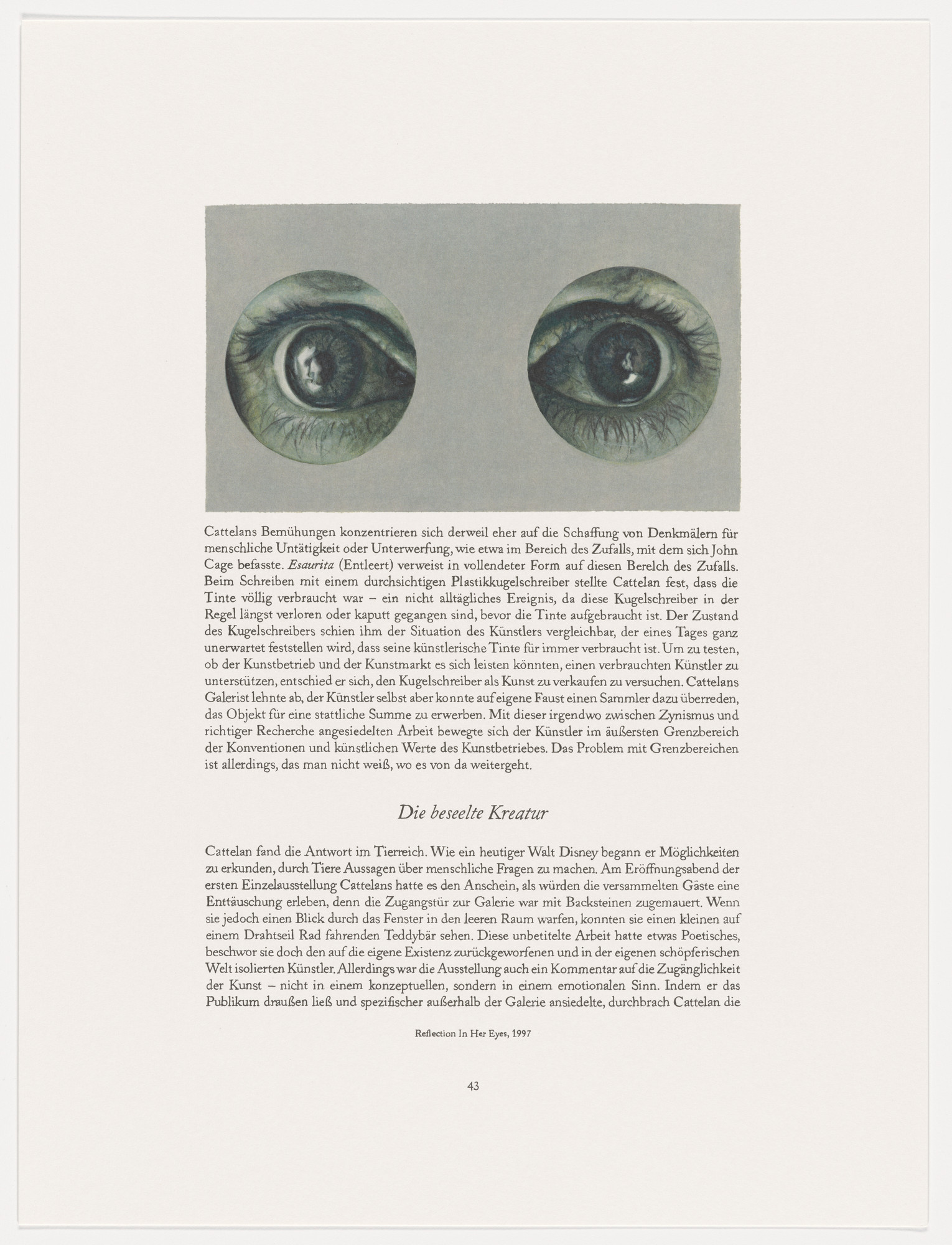 Maurizio Cattelan. Page from The Three Qattelan