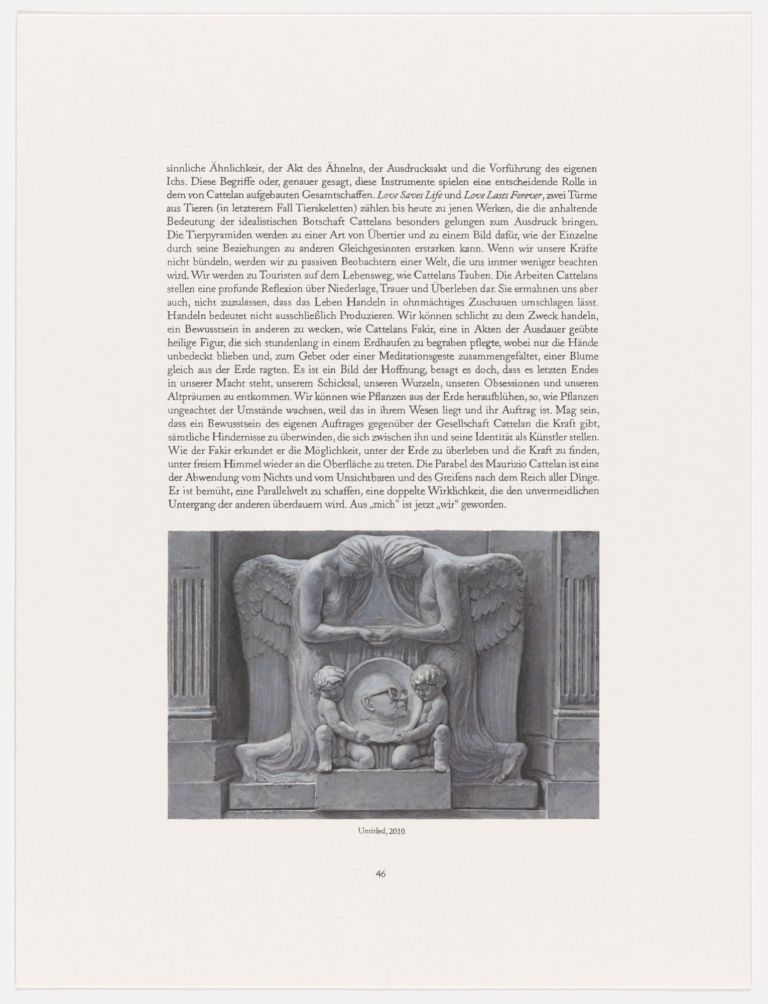 Maurizio Cattelan. Page from The Three Qattelan