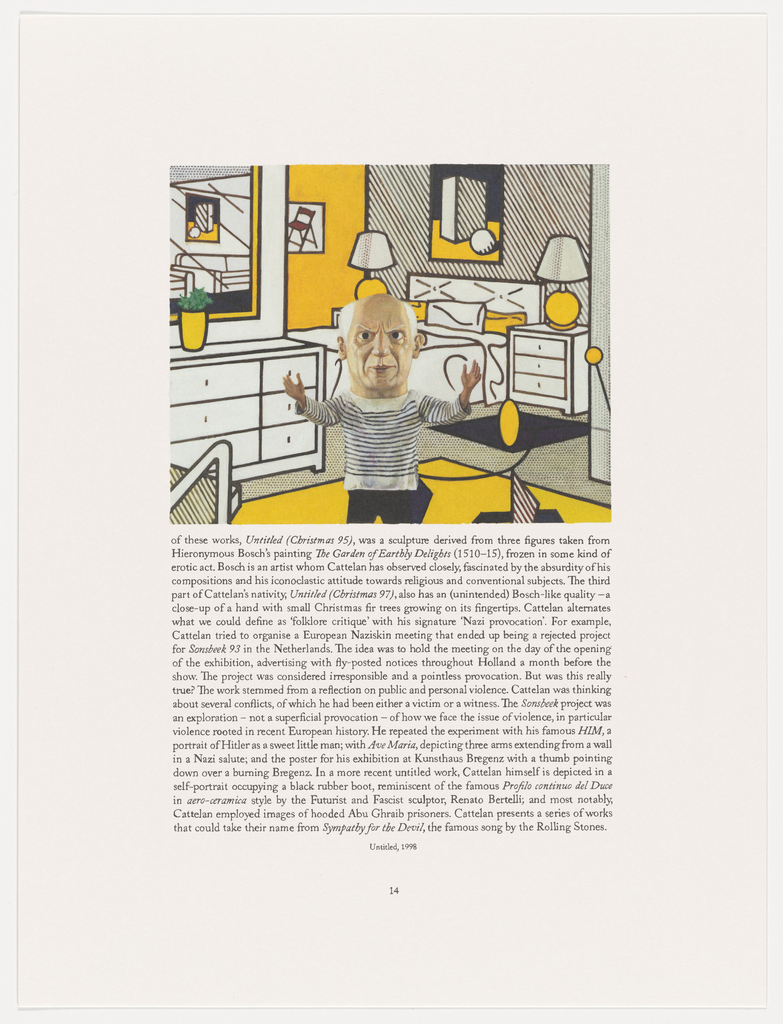 Maurizio Cattelan. Page from The Three Qattelan