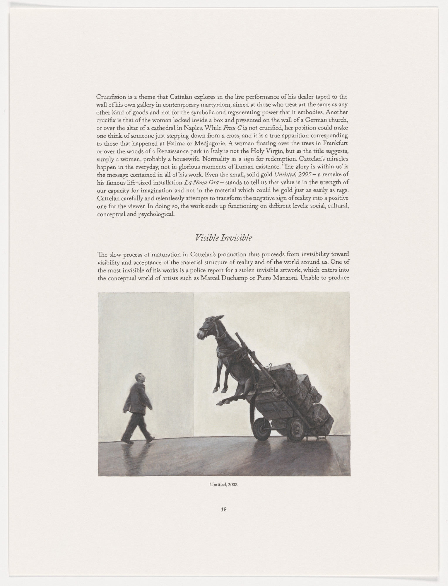 Maurizio Cattelan. Page from The Three Qattelan