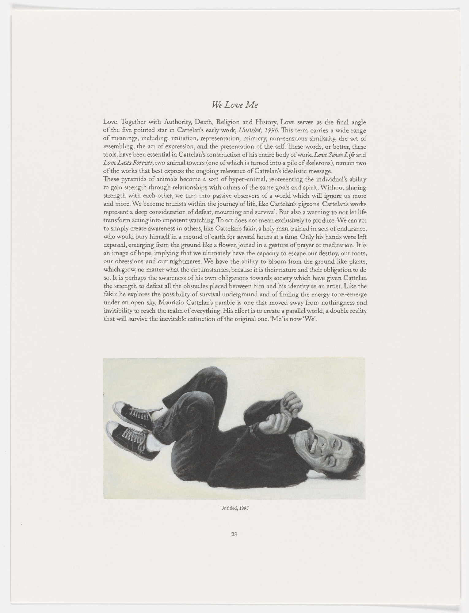 Maurizio Cattelan. Page from The Three Qattelan