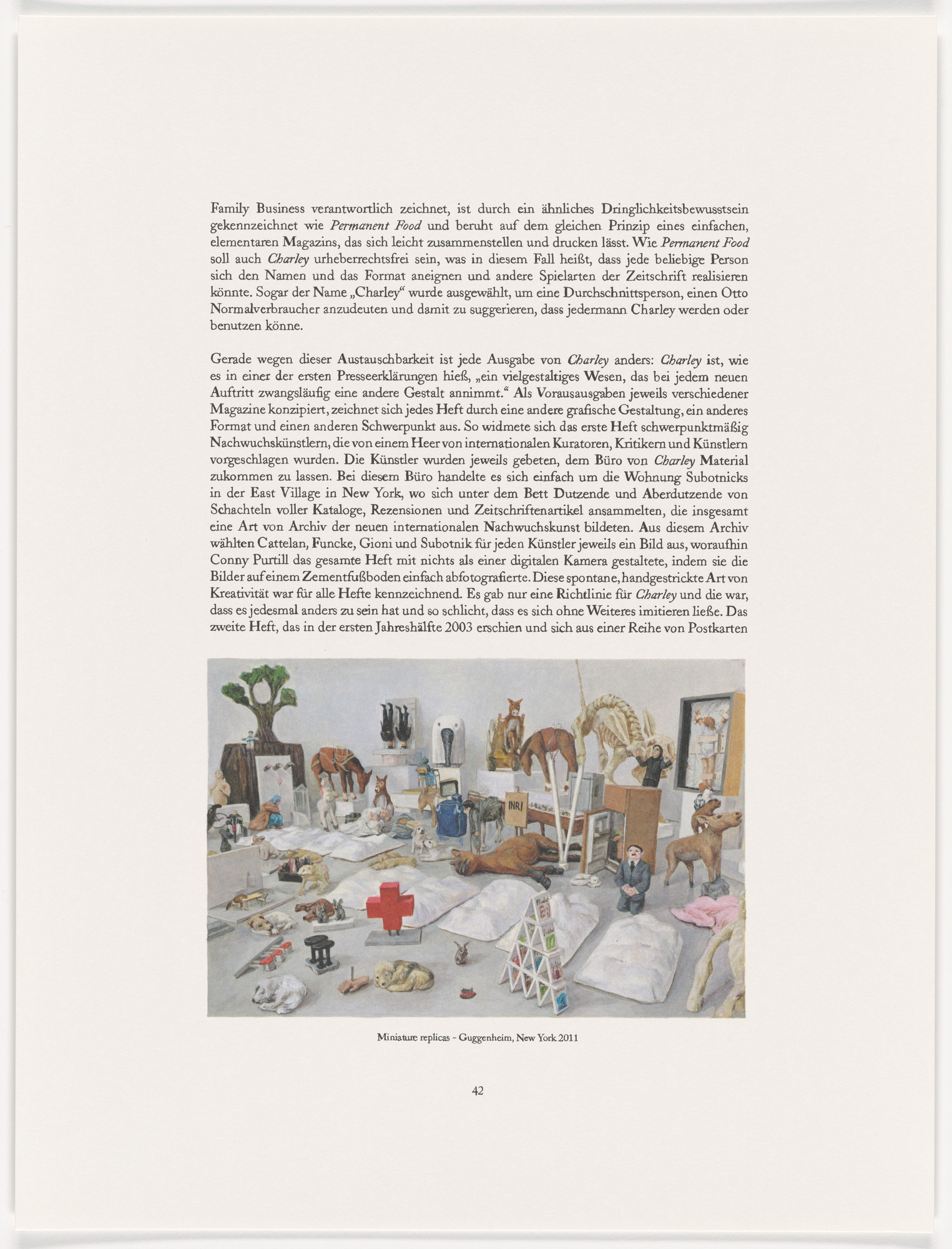Maurizio Cattelan. Page from The Taste of Others