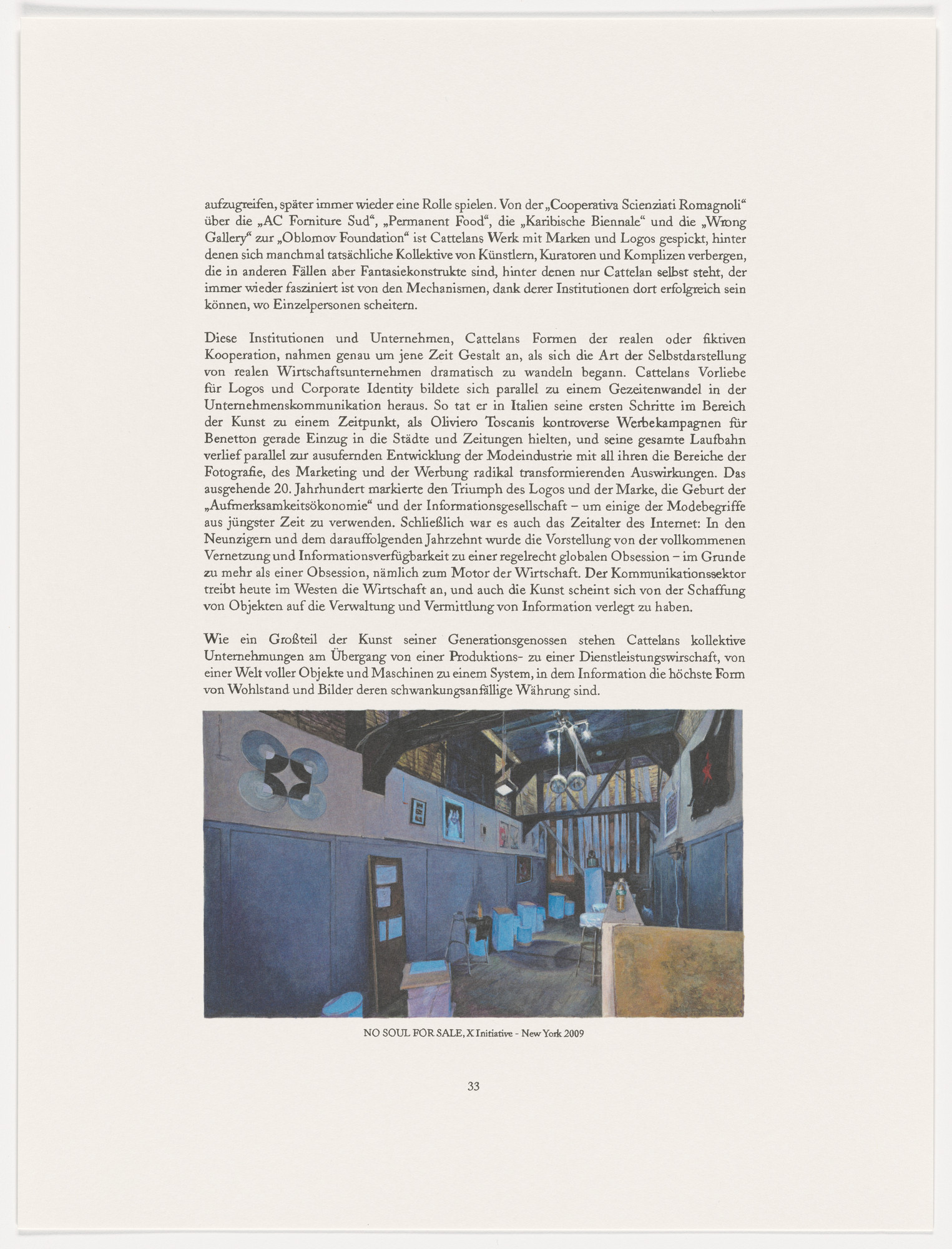 Maurizio Cattelan. Page from The Taste of Others