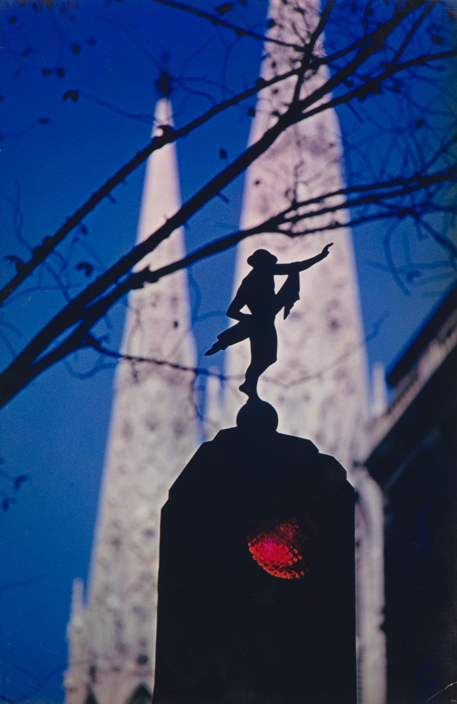 New York (Small statue in front of steeple), Ernst Haas, 1950s