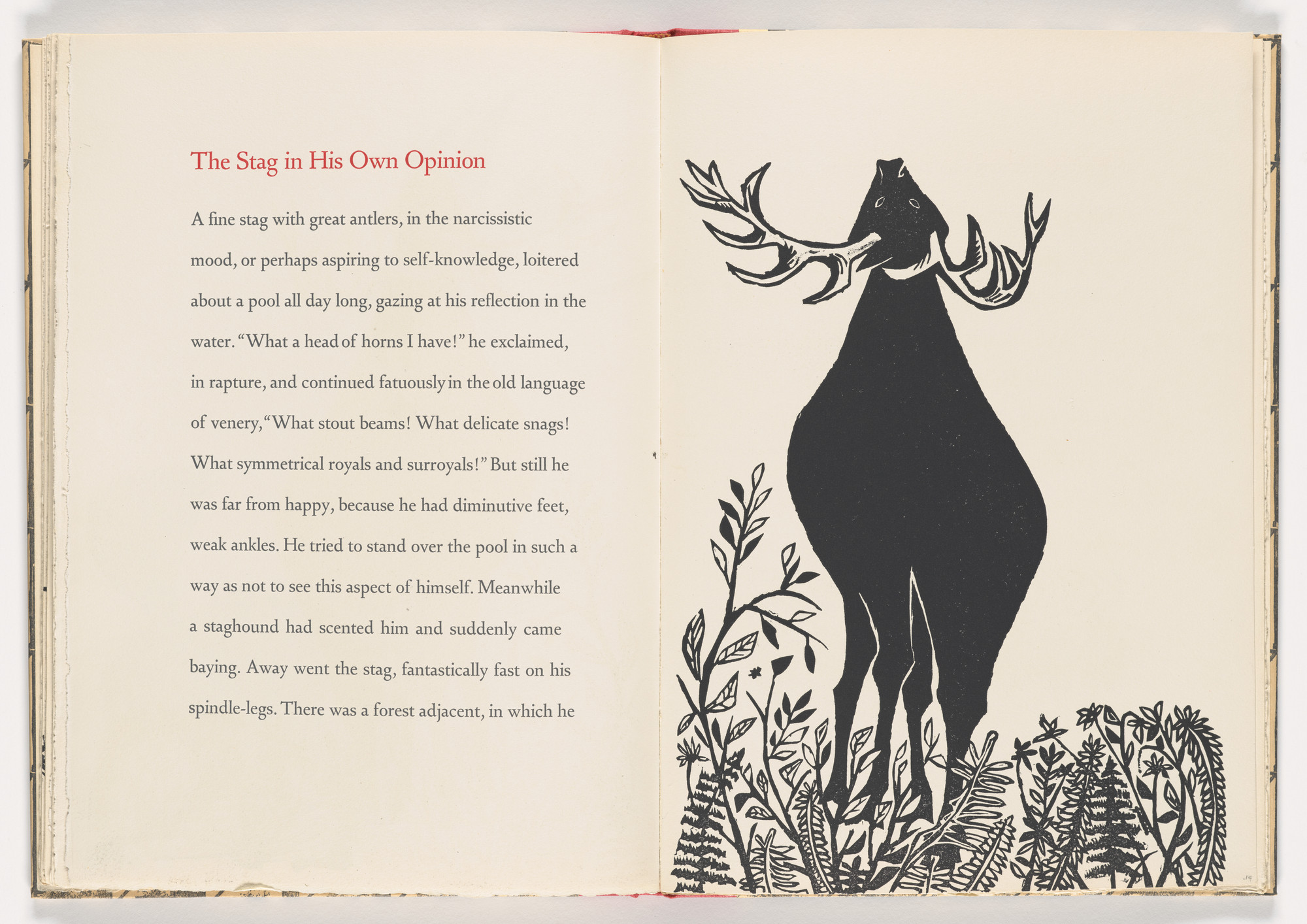 Antonio Frasconi. The Stag in His Own Opinion from 12 Fables of Aesop