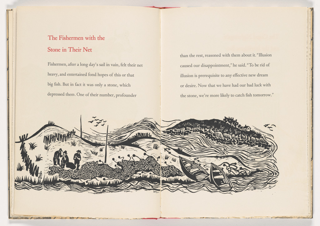 The Fishermen with the Stone in Their Net from 12 Fables of Aesop