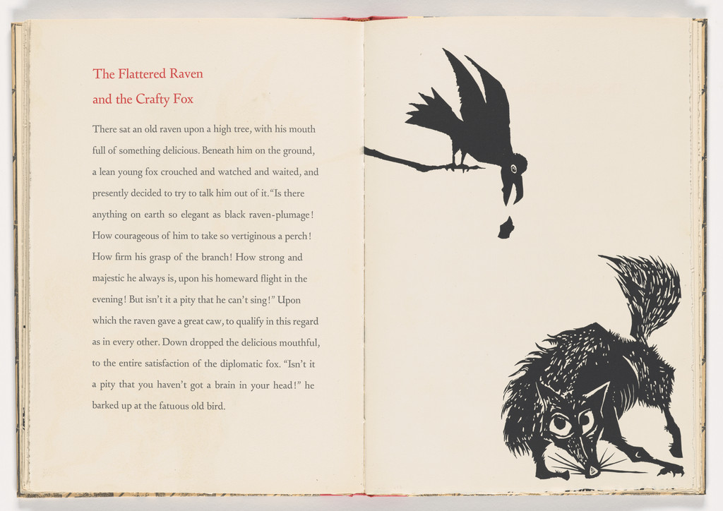 The Flattered Raven and the Crafty Fox from 12 Fables of Aesop