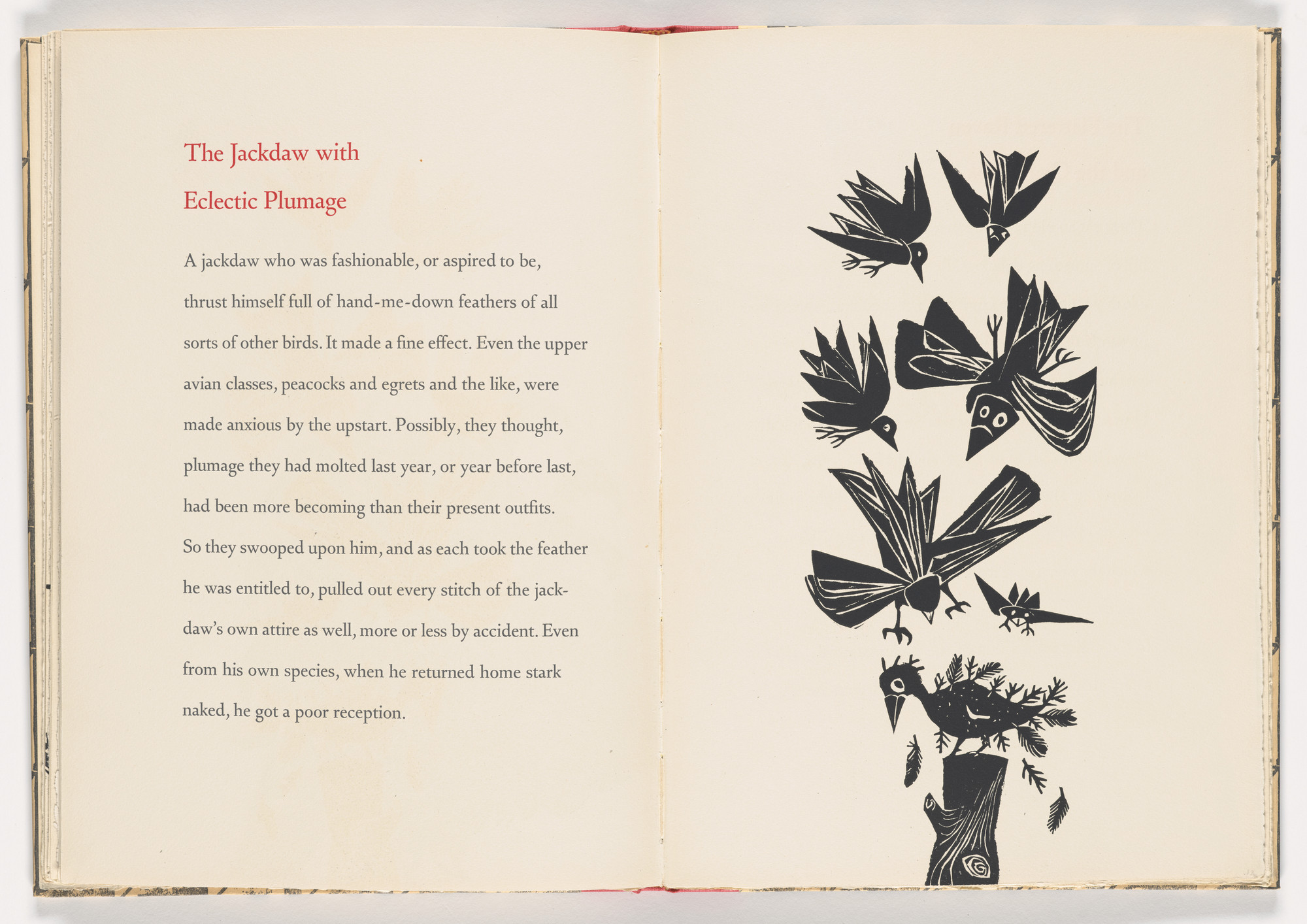 Antonio Frasconi. The Jackdaw with Eclectic Plumage from 12 Fables of Aesop