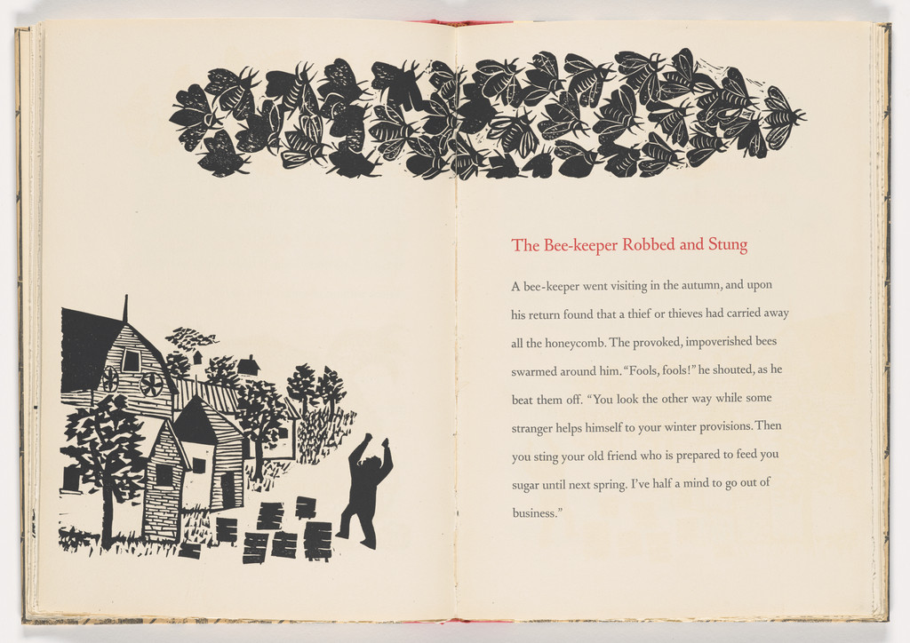 The Bee-Keeper Robbed and Stung from 12 Fables of Aesop