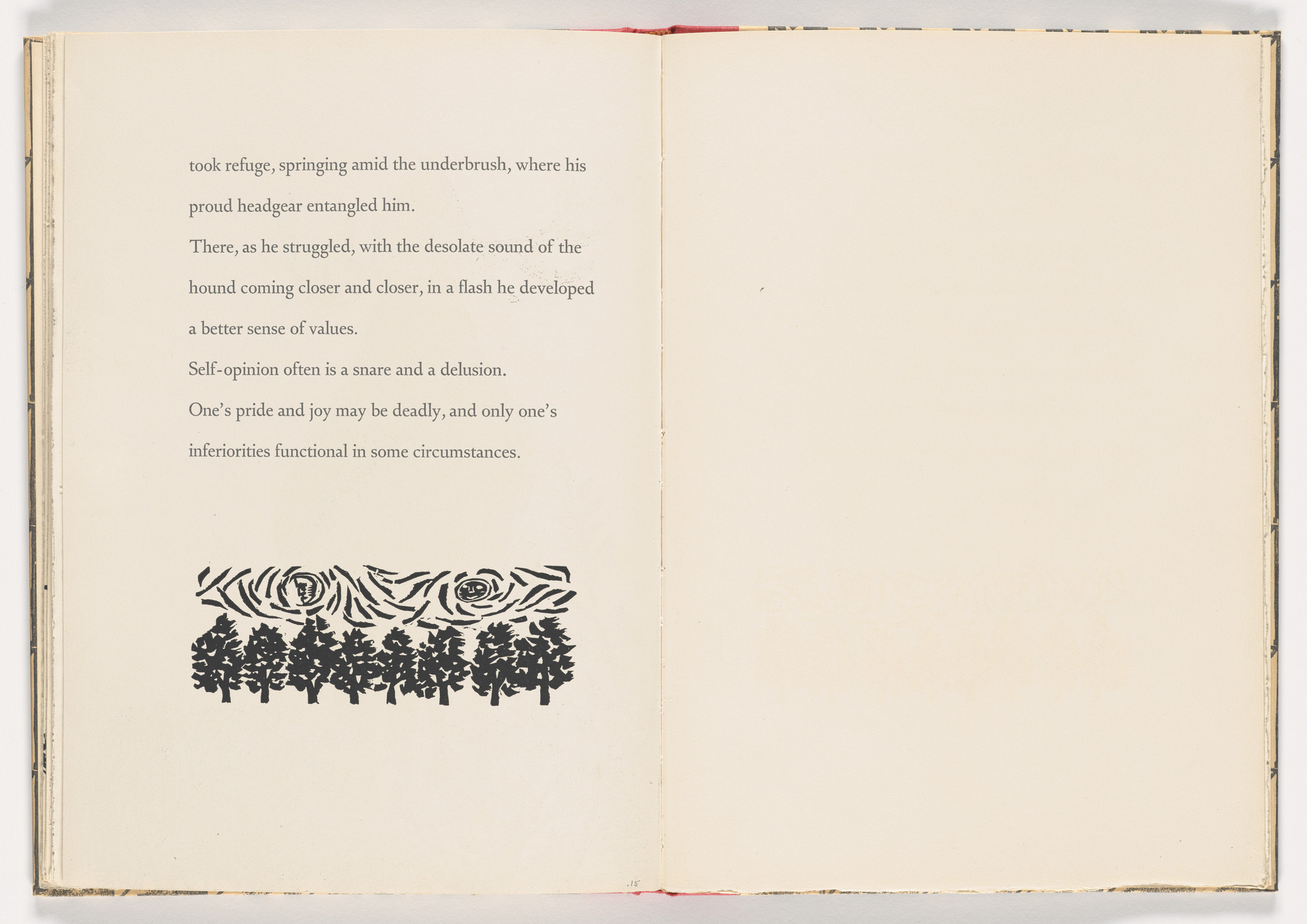 Antonio Frasconi. Tailpiece from 12 Fables of Aesop
