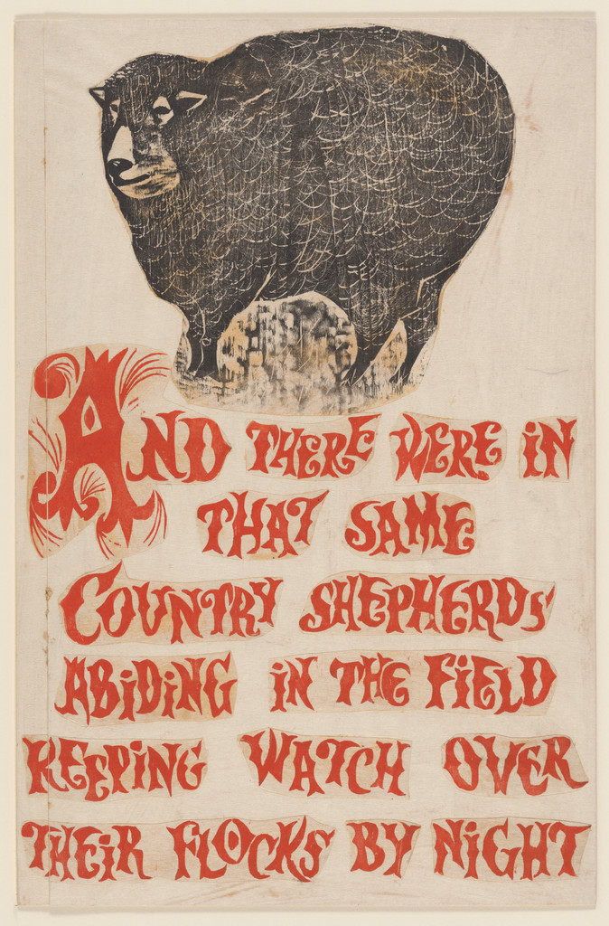 Maquette for a Christmas card "And There Were in That Same Country Shepherds..."