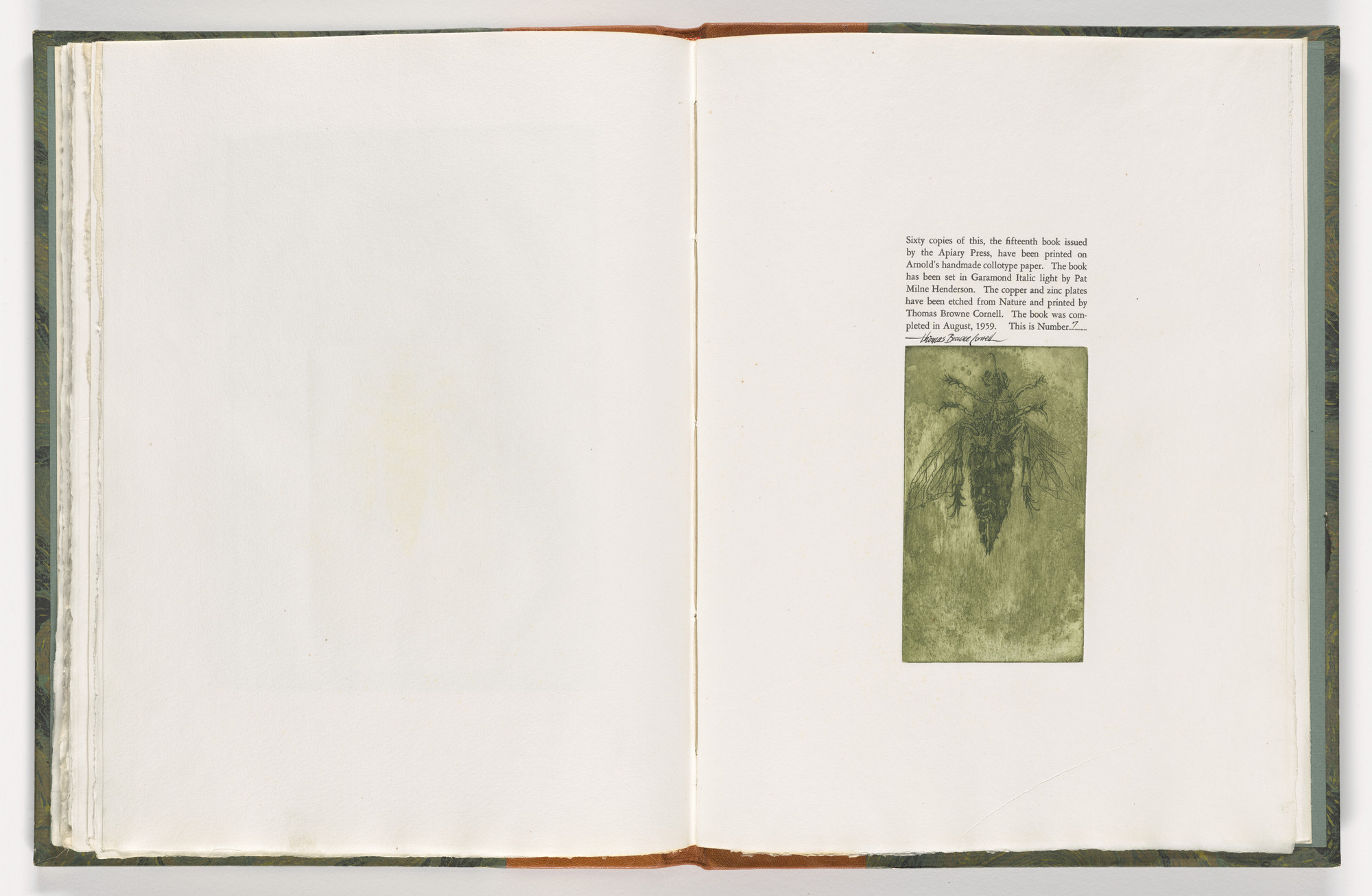 Thomas Cornell. Colophon from The Monkey