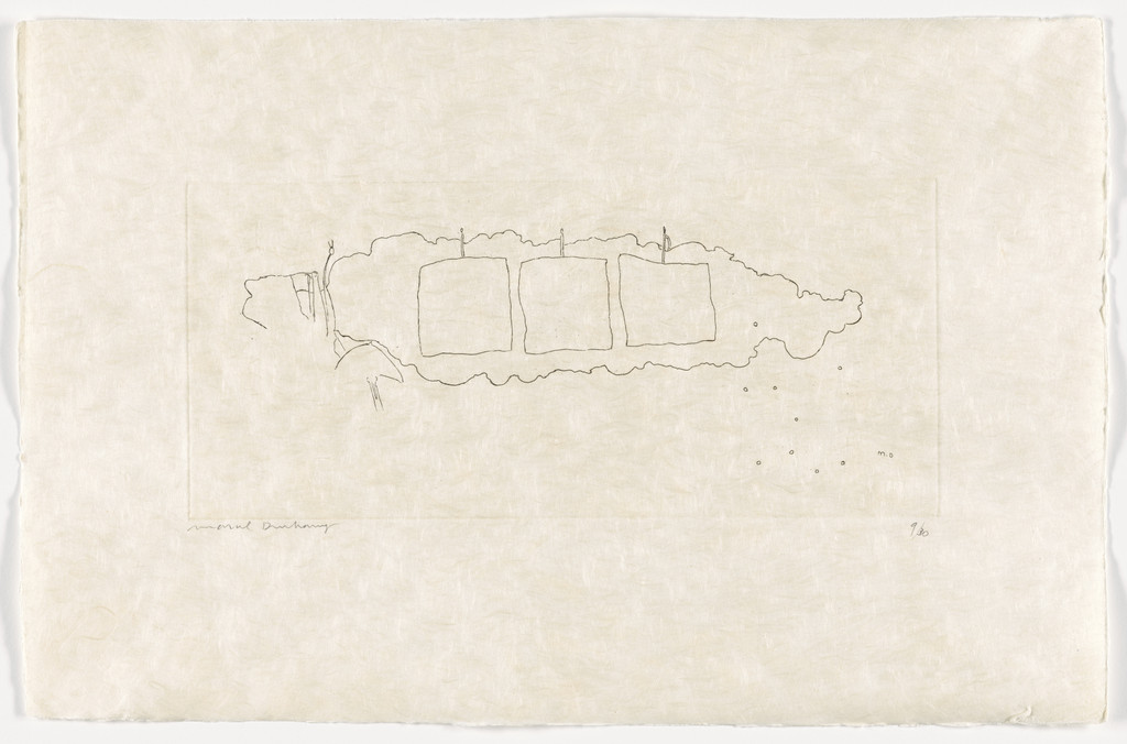 First state of Top Inscription or Milky Way with The Nine Shots (supplementary suite, plate 5) from The Large Glass and Related Works, Vol. 1