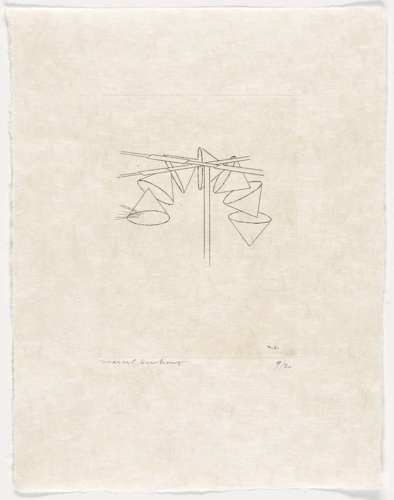 First state of The Sieves or Parasols (supplementary suite, plate 9) from The Large Glass and Related Works, Vol. 1