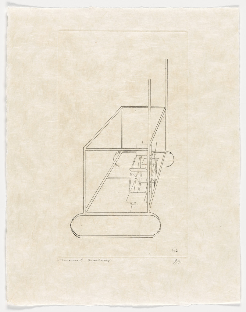 First state of The Water-Mill (supplementary suite, plate 13) from The Large Glass and Related Works, Vol. 1