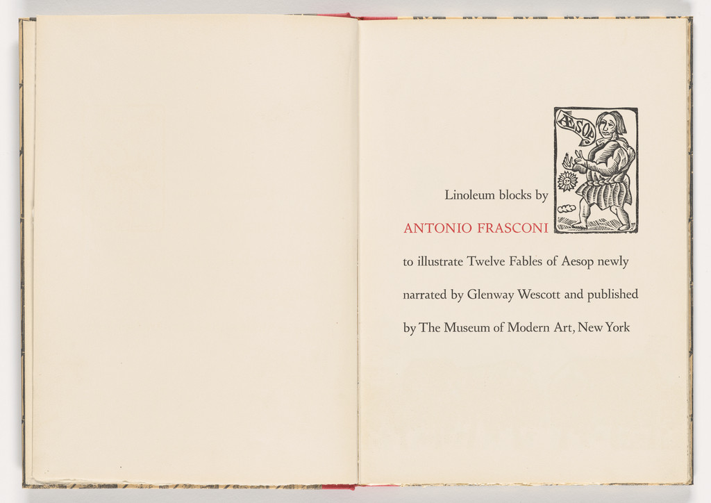 Half title page from 12 Fables of Aesop