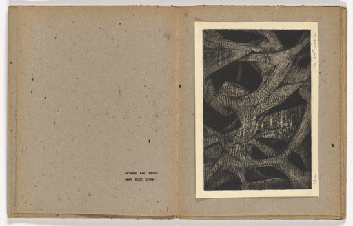 Hombre Raiz Piedra, Man Root Stone (Plate, Folio 4) from Tres cantos materiales (Three Material Songs)