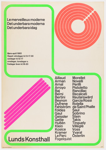 Poster for the exhibition Le Merveilleux Moderne at Lunds Konsthall