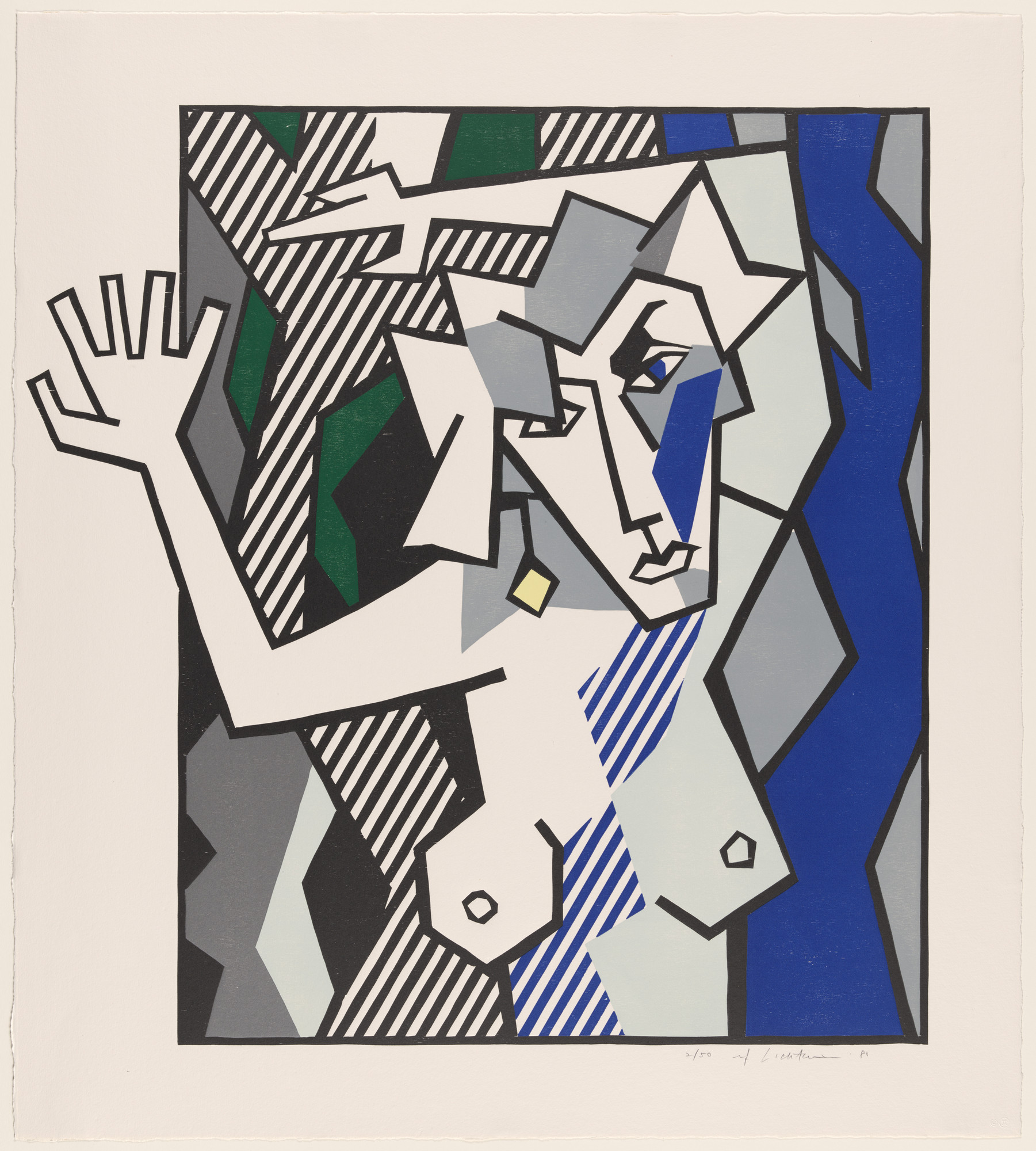 Roy Lichtenstein. Nude in the Woods from Expressionist Woodcuts