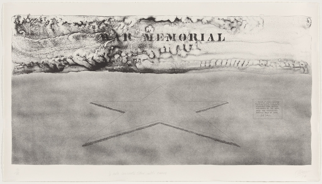 1/2 Mile Concrete Star With Names from Five War Memorials