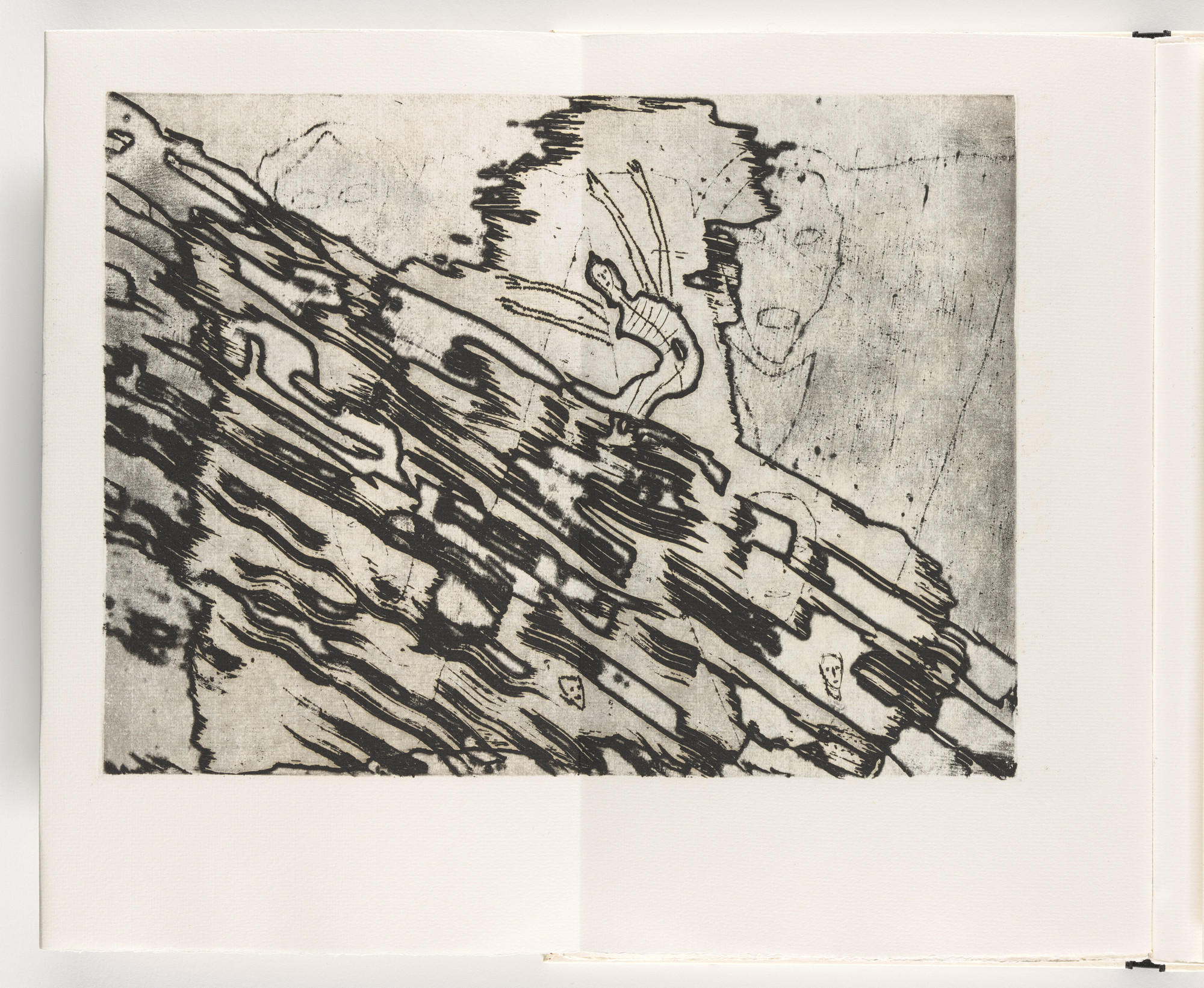 Mimmo Paladino. Double page fold-out plate (folios 23 and 24) from Piccolo circolo chiuso (Small Closed Circle)