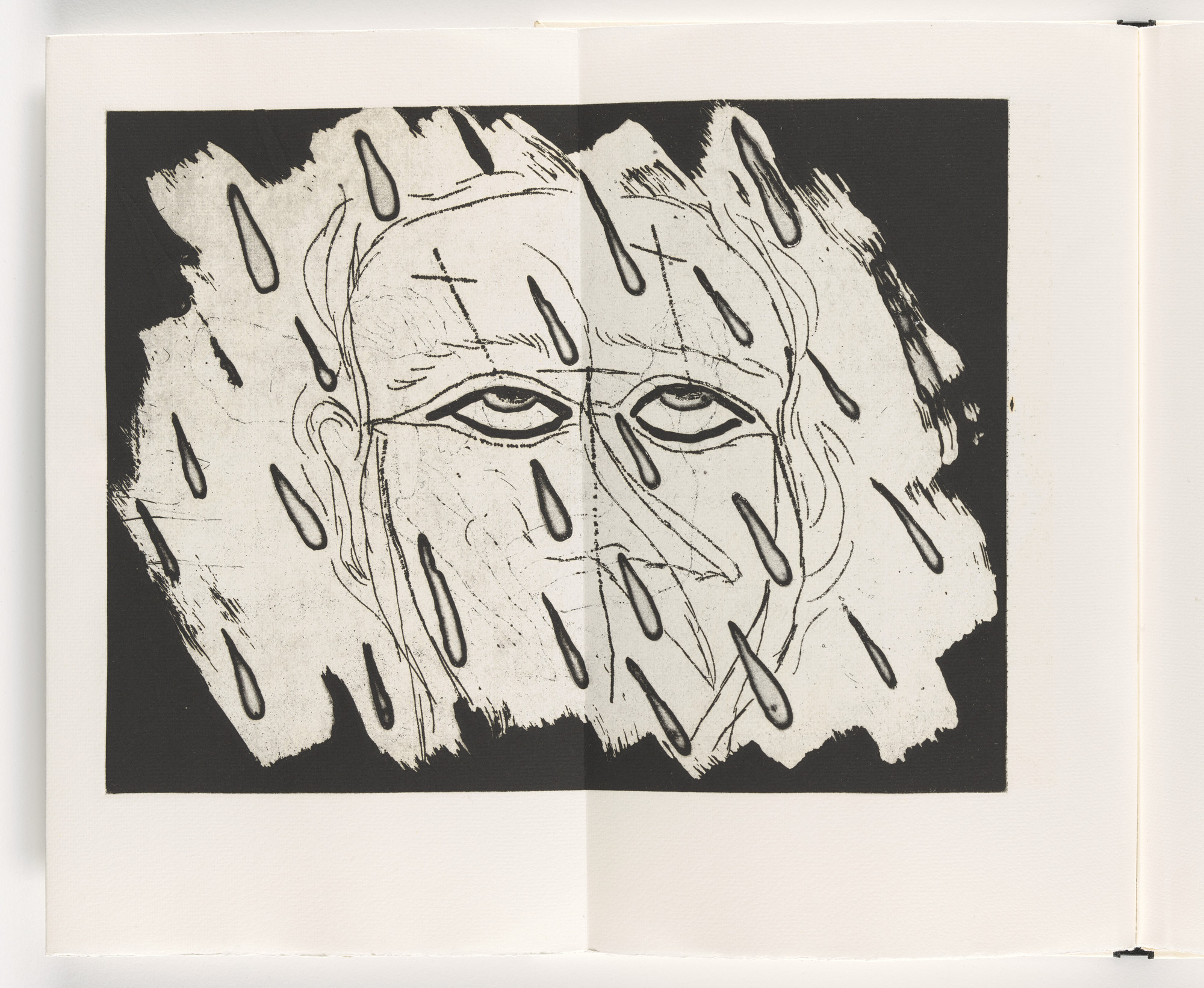 Mimmo Paladino. Double page fold-out plate (folios 15 and 16) from Piccolo circolo chiuso (Small Closed Circle)