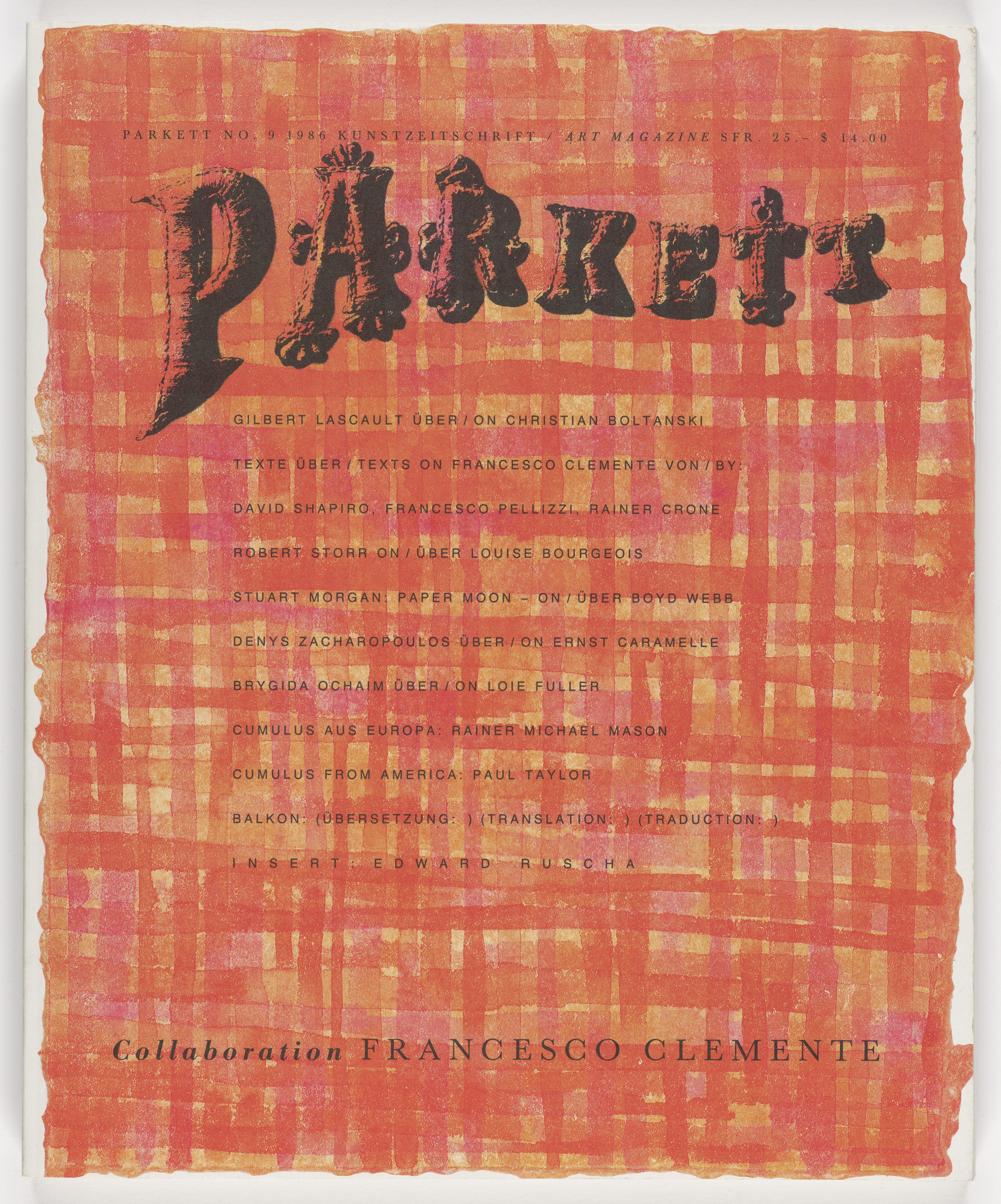 Francesco Clemente, Edward Ruscha, Various Artists. Parkett no. 9