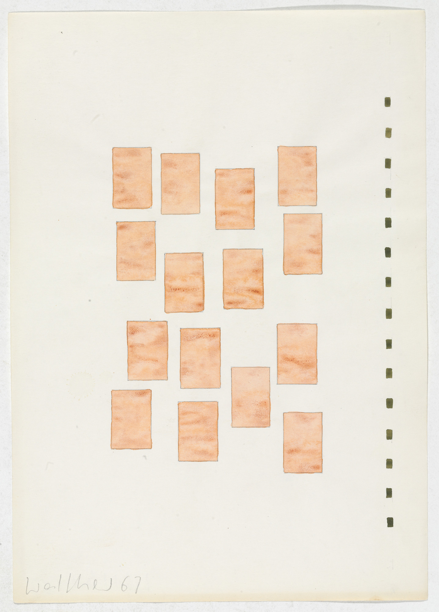Franz Erhard Walther. Work Drawing: Falling Piece 2 x 15