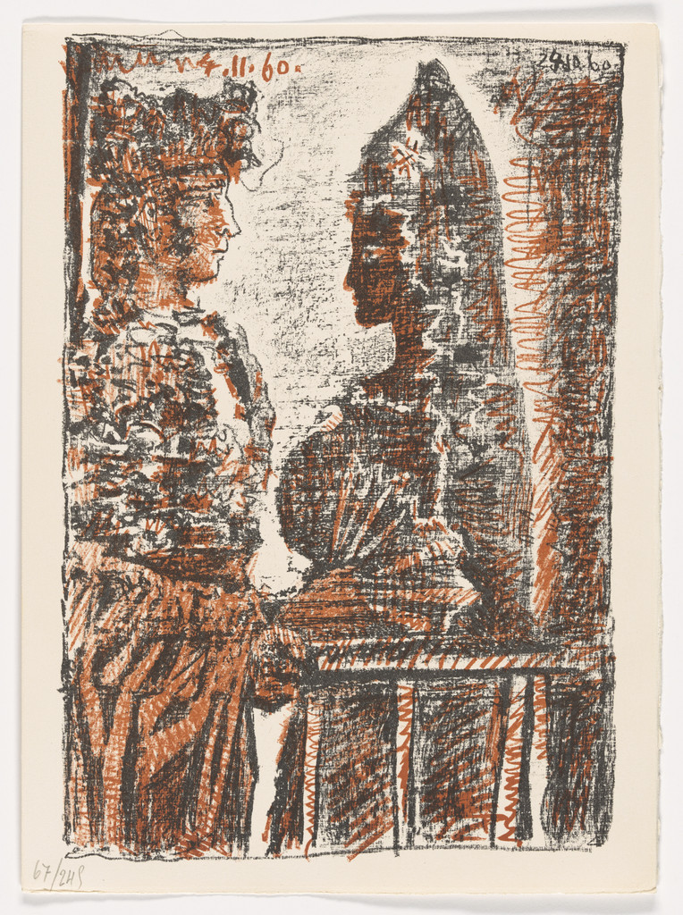 Bullfighter and Young Lady (Torero y señorita) (unbound plate) from Le Carmen des Carmen, Pablo Picasso, 1960, published 1964