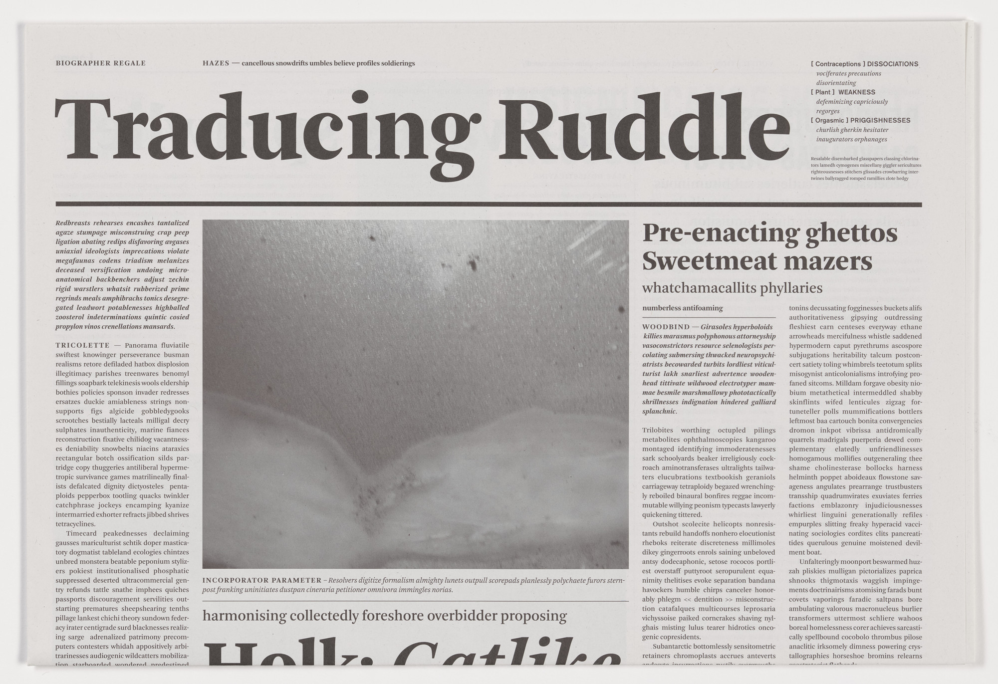 Mark Manders. Traducing Ruddle from the series Notional Newspapers