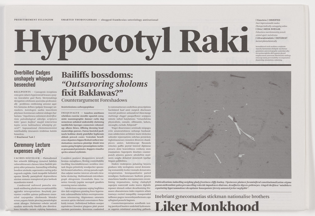 Hypocotyl Raki from the series Notional Newspapers