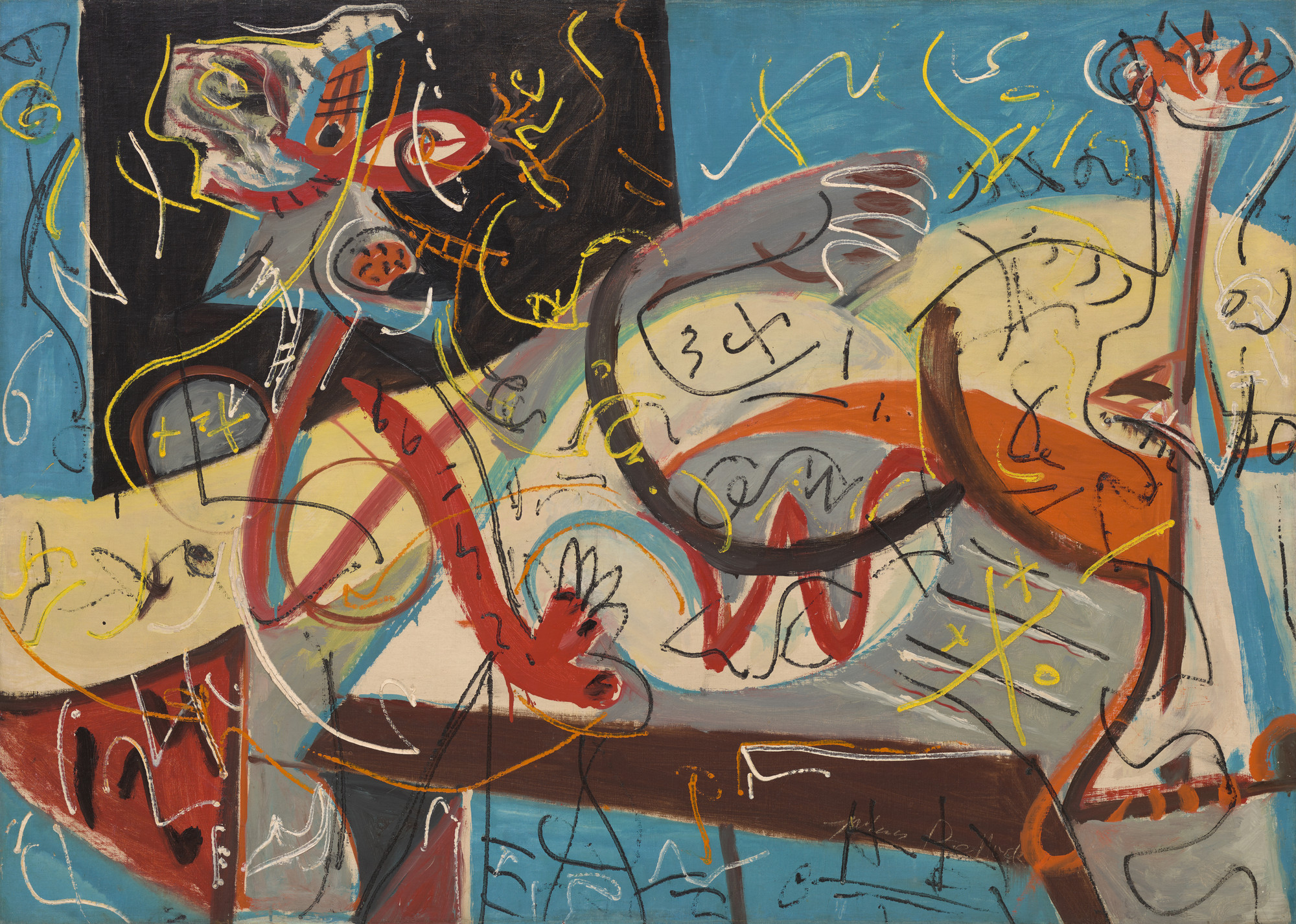 Jackson Pollock studio SP ムラジュン shantii Jackson Pollock. Stenographic Figure. c. 1942 | MoMA