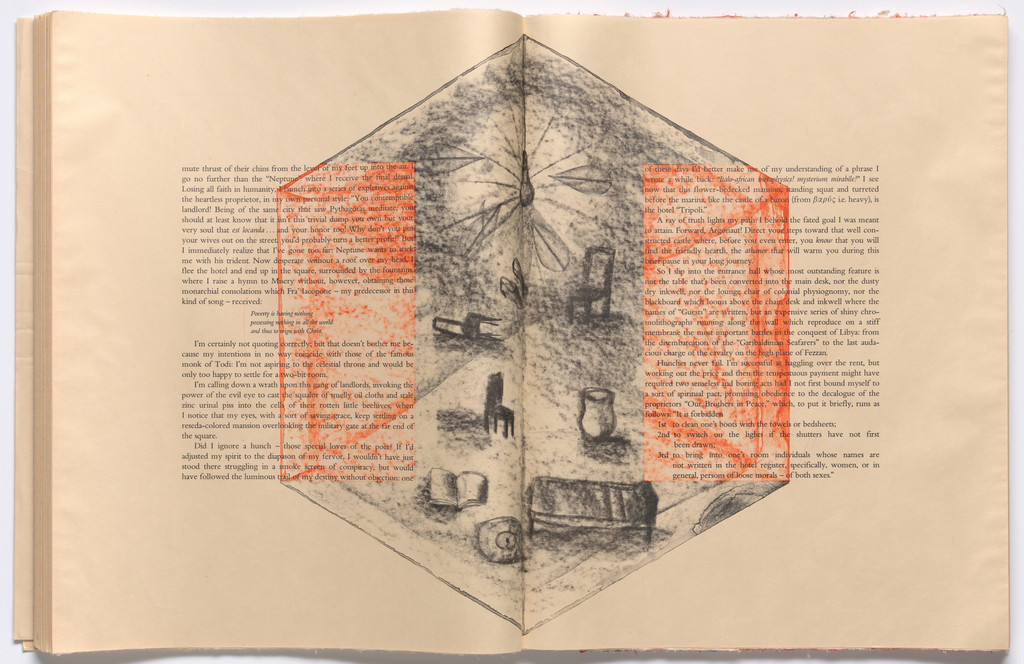 Double page in-text plate (folios 36 and 37) from THE DEPARTURE OF THE ARGONAUT, Francesco Clemente, 1983-86
