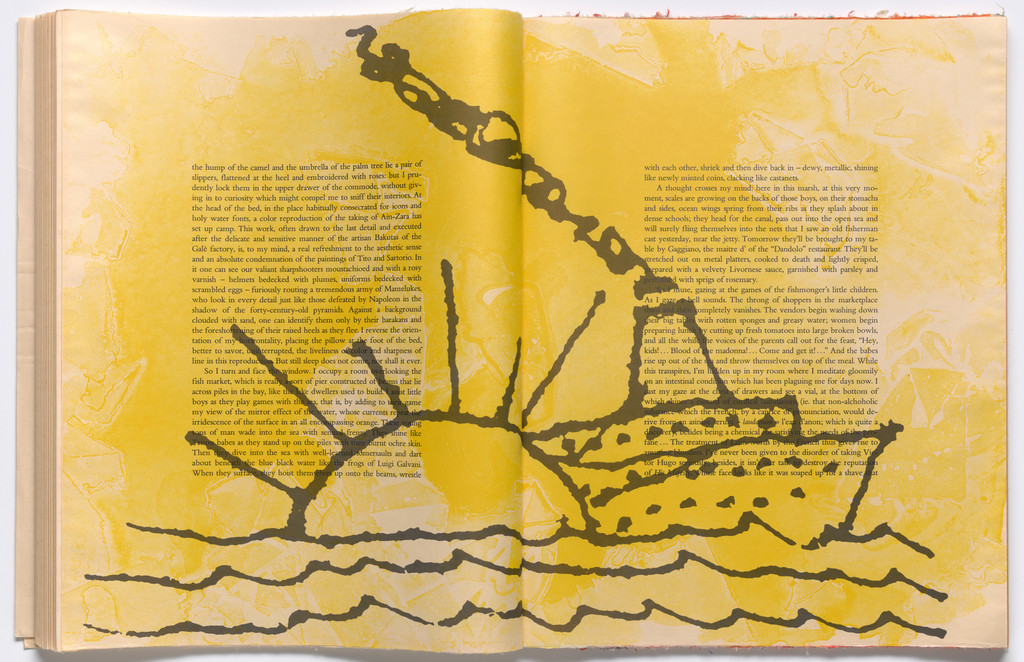 Double page in-text plate (folios 42 and 43) from THE DEPARTURE OF THE ARGONAUT, Francesco Clemente, 1983-86